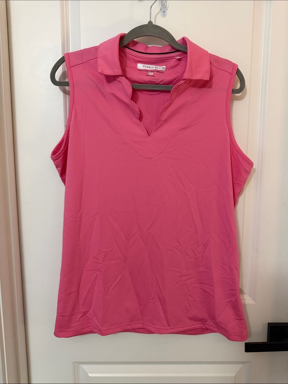 Pebble Beach Sleeveless Polo Tank Top - Pink